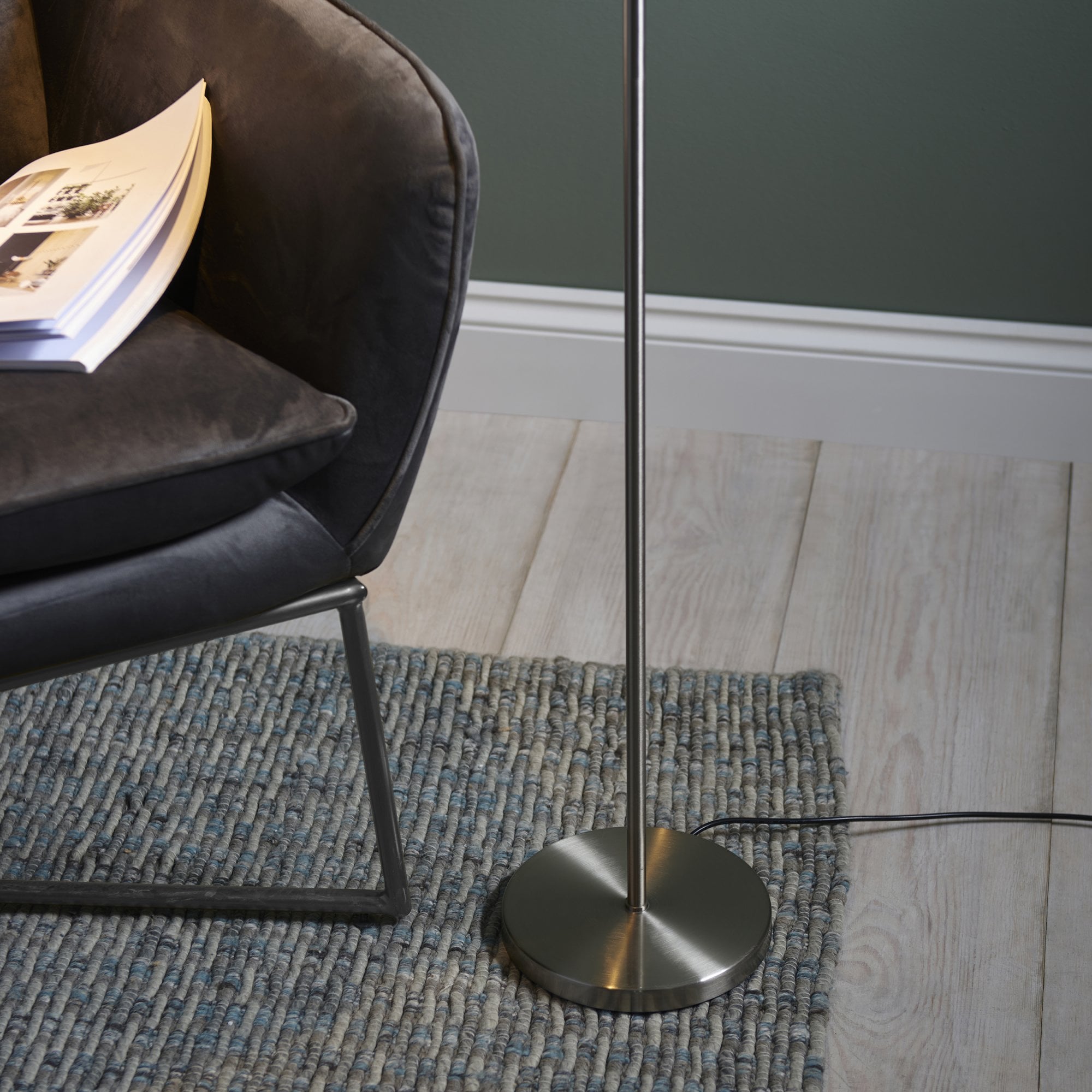 98116 Dedicated Reader 1 Light LED Floor Lamp Satin Nickel Plate