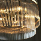 99166 Endon Marietta 5 Light Pendant — Antique Brass & Clear Glass