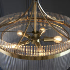 99166 Endon Marietta 5 Light Pendant — Antique Brass & Clear Glass