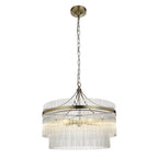 99166 Endon Marietta 5 Light Pendant — Antique Brass & Clear Glass