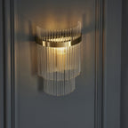 99168 Endon Marietta 1 Light Indoor Wall Light — Antique Brass & Clear Glass