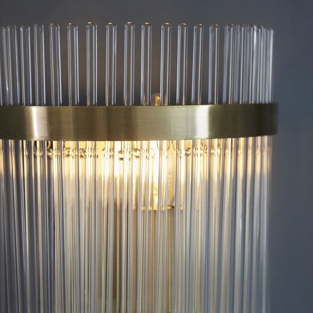 99168 Endon Marietta 1 Light Indoor Wall Light — Antique Brass & Clear Glass
