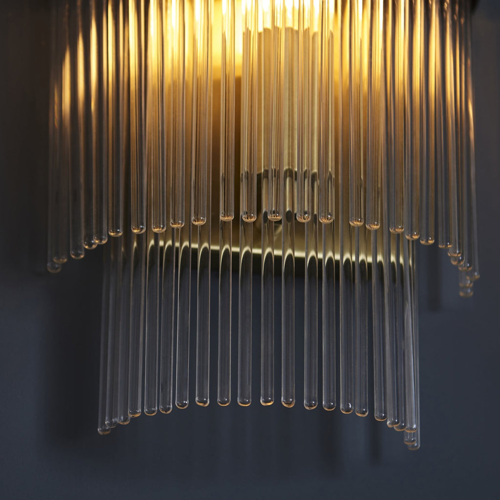 99168 Endon Marietta 1 Light Indoor Wall Light — Antique Brass & Clear Glass