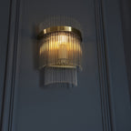 99168 Endon Marietta 1 Light Indoor Wall Light — Antique Brass & Clear Glass