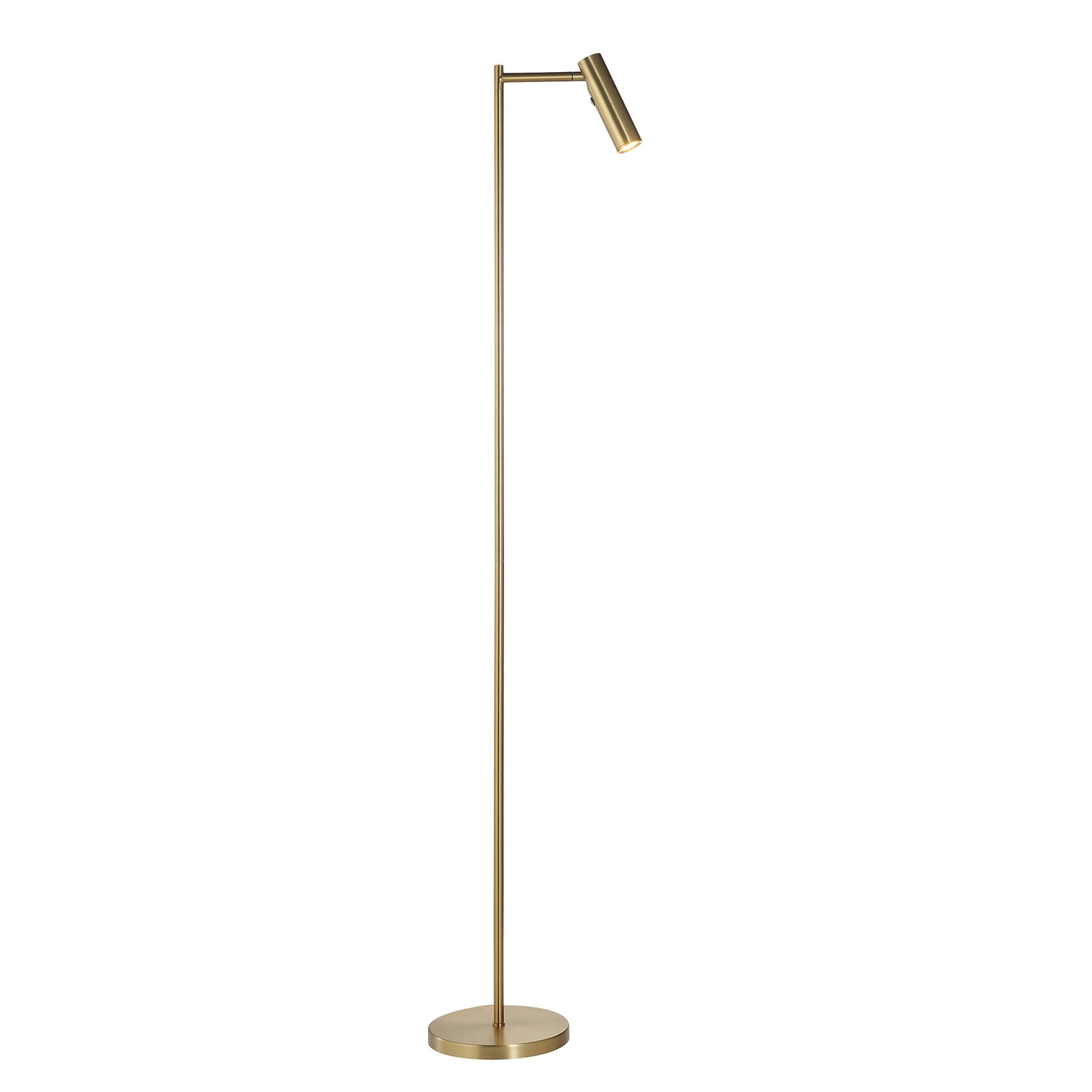 99774 Dedicated Reader 1 Light LED Floor Lamp Warm Brass Plate