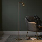 99774 Dedicated Reader 1 Light LED Floor Lamp Warm Brass Plate