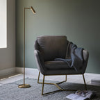 99774 Dedicated Reader 1 Light LED Floor Lamp Warm Brass Plate