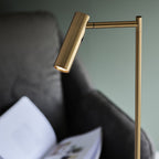 99774 Dedicated Reader 1 Light LED Floor Lamp Warm Brass Plate