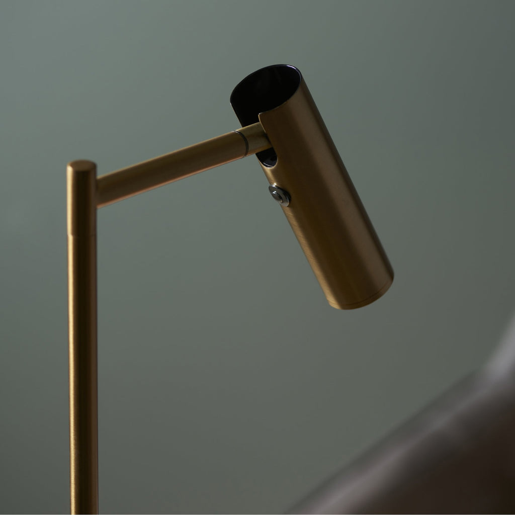 99774 Dedicated Reader 1 Light LED Floor Lamp Warm Brass Plate