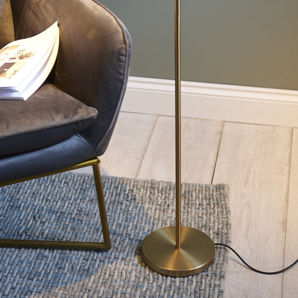 99774 Dedicated Reader 1 Light LED Floor Lamp Warm Brass Plate