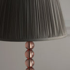 100353 Adelie And Freya 1 Light Table Lamp Blush Crystal Glass And Charcoal Grey Silk