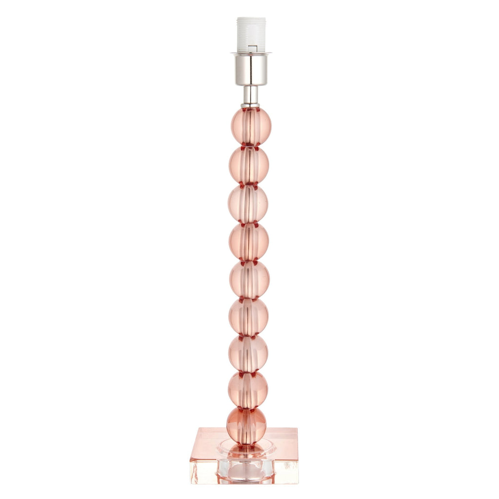 100353 Adelie And Freya 1 Light Table Lamp Blush Crystal Glass And Charcoal Grey Silk
