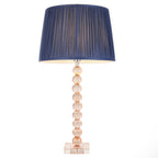 100363 Adelie And Wentworth 1 Light Table Lamp Blush Crystal Glass And Midnight Blue Silk