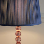 100363 Adelie And Wentworth 1 Light Table Lamp Blush Crystal Glass And Midnight Blue Silk