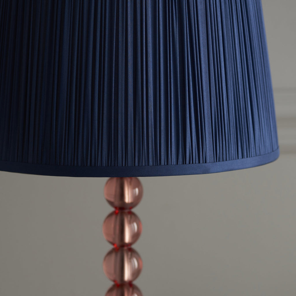 100363 Adelie And Wentworth 1 Light Table Lamp Blush Crystal Glass And Midnight Blue Silk