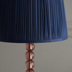 100363 Adelie And Wentworth 1 Light Table Lamp Blush Crystal Glass And Midnight Blue Silk