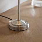 100646 Highclere 1 Light Table Lamp Brushed Chrome Plate And Natural Linen