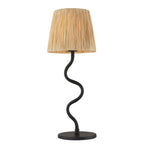100958 Wriggle 1 Light Table Lamp Matt Black And Natural Raffia