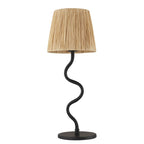 100958 Wriggle 1 Light Table Lamp Matt Black And Natural Raffia