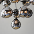101147 Oscar 11 Light Pendant Black Chrome Plate And Smoked Mirror Glass