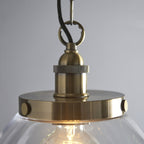 102926 Hansen Grand 1 Light Pendant Antique Brass Plate And Clear Glass