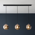 102929 Boli 3 Light Pendant Copper Mirrored Glass And Matt Black Paint