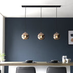 102929 Boli 3 Light Pendant Copper Mirrored Glass And Matt Black Paint