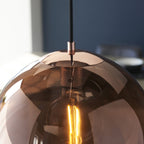 102930 Boli 1 Light Pendant Copper Mirrored Glass And Matt Black Paint