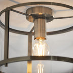 Hopton 1 Light Flush Antique Brass Plate And Clear Glass