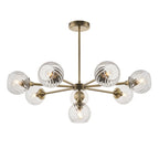 103172 Allegra 8 Light Pendant Antique Brass Plate And Clear Spiral Glass
