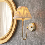 103361 Rouen And Chatsworth 1 Light Wall Antique Brass Plate And Ivory Silk