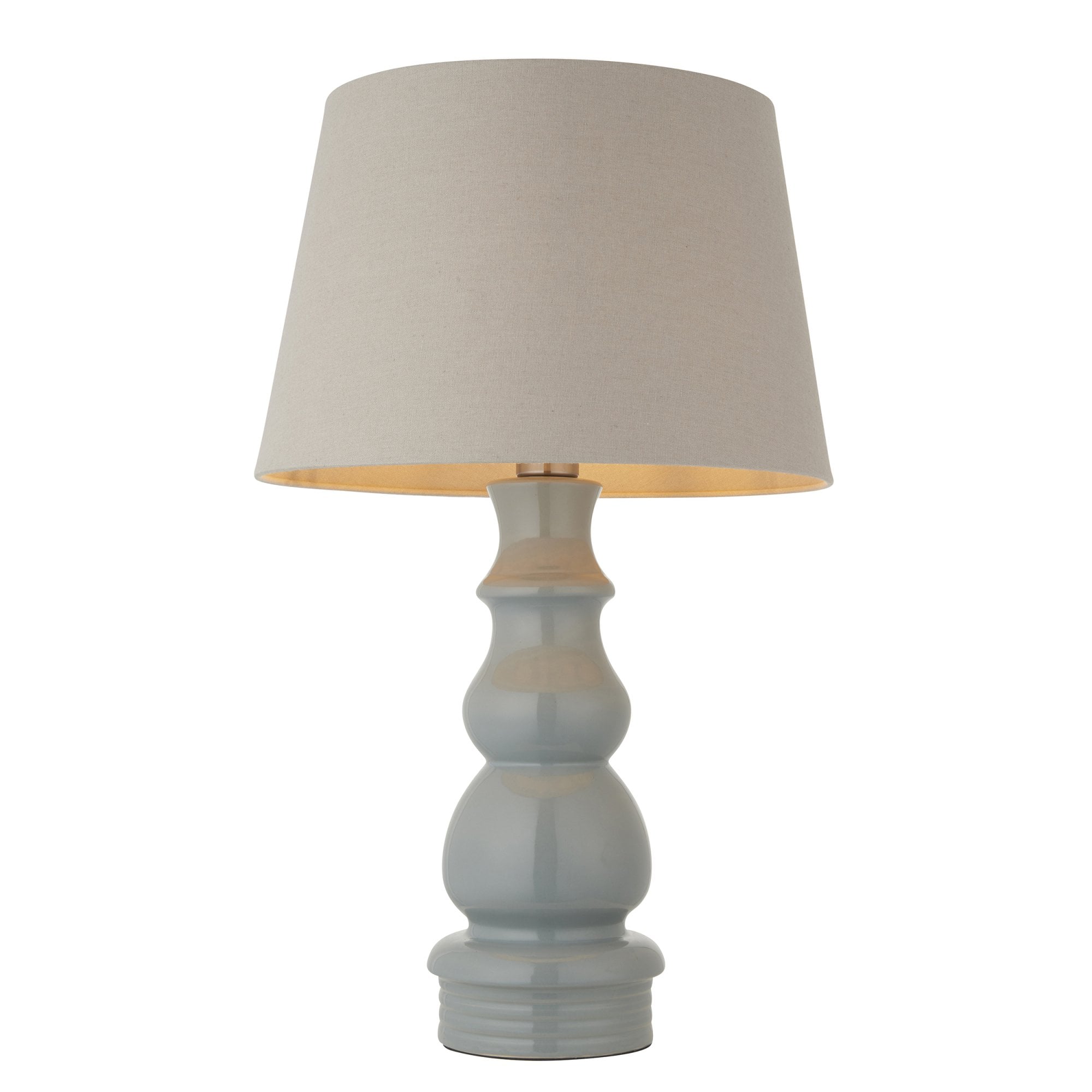 103375 Provence And Cici 1 Light Table Lamp Blue Grey Satin Nickel Plate And Grey Linen Fabric