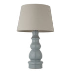 103375 Provence And Cici 1 Light Table Lamp Blue Grey Satin Nickel Plate And Grey Linen Fabric