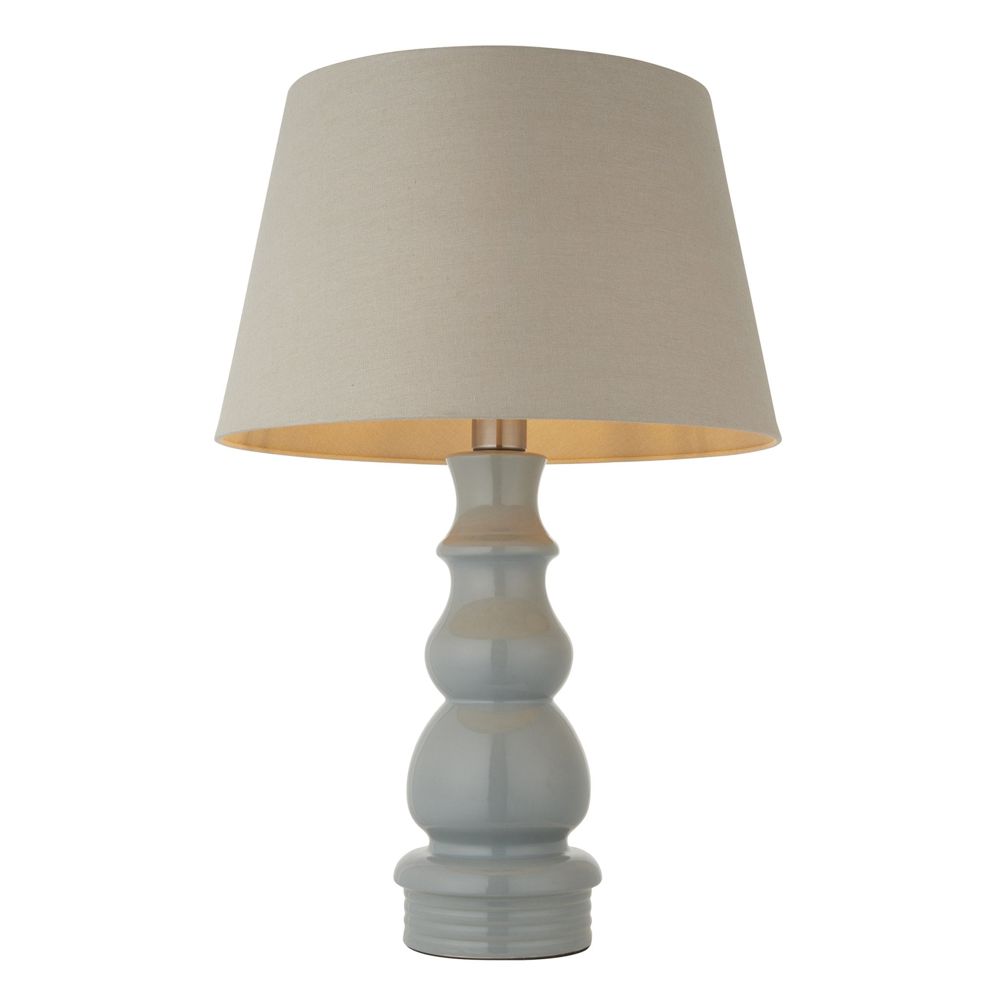 103377 Provence And Cici 1 Light Table Lamp Blue Grey Glaze And Satin Nickel Plate