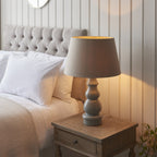 103377 Provence And Cici 1 Light Table Lamp Blue Grey Glaze And Satin Nickel Plate