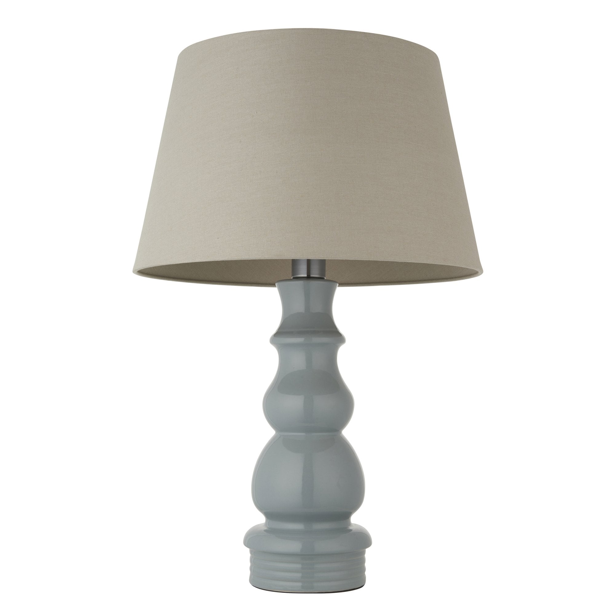 103377 Provence And Cici 1 Light Table Lamp Blue Grey Glaze And Satin Nickel Plate