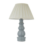103380 Provence And Carla 1 Light Table Lamp Blue Grey Glaze Satin Nickel Plate And Cream Fabric