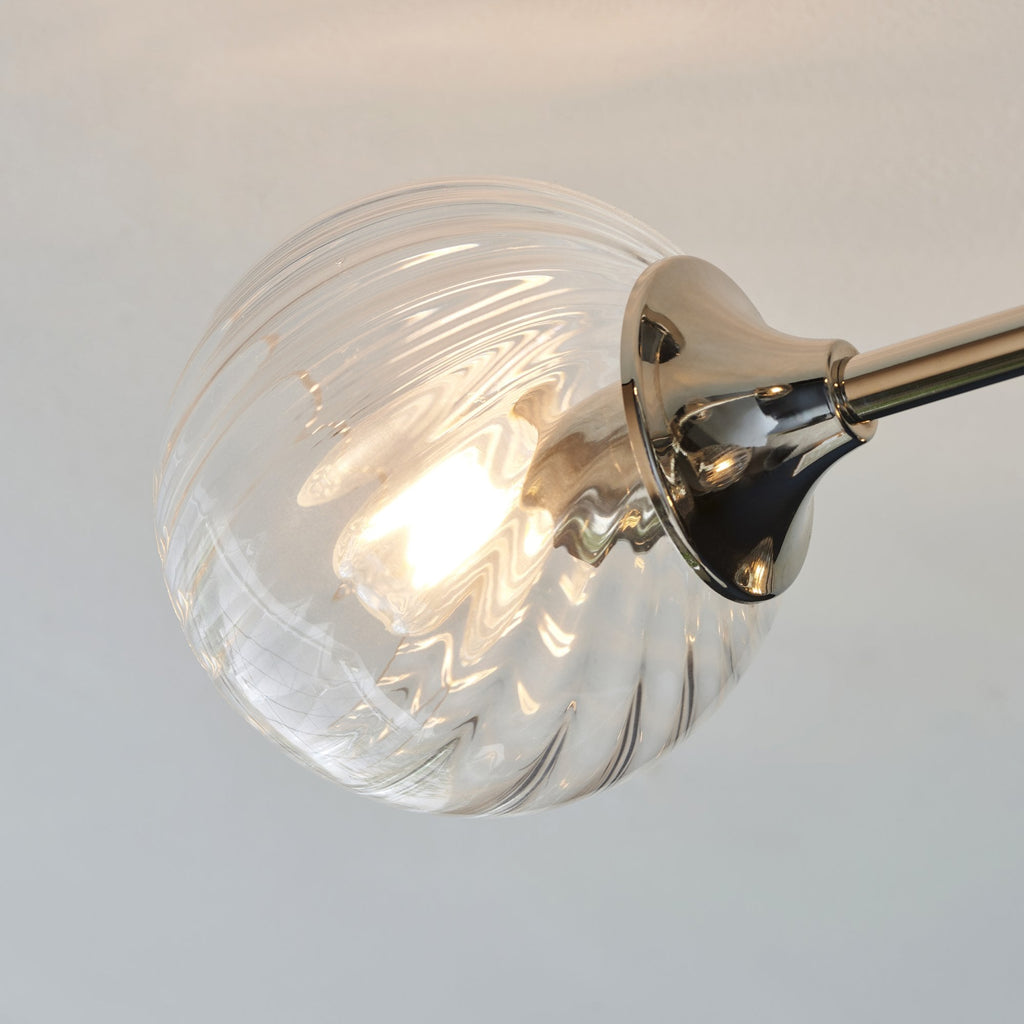 104050 Allegra 6 Light Semi Flush Bright Nickel Plate And Clear Spiral Glass