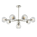 104051 Allegra 8 Light Pendant Bright Nickel Plate And Clear Spiral Glass