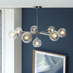 104051 Allegra 8 Light Pendant Bright Nickel Plate And Clear Spiral Glass