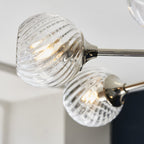 104051 Allegra 8 Light Pendant Bright Nickel Plate And Clear Spiral Glass