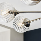 104051 Allegra 8 Light Pendant Bright Nickel Plate And Clear Spiral Glass