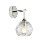 104052 Allegra 1 Light Wall Bright Nickel Plate And Clear Spiral Glass