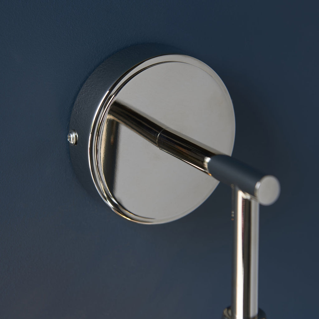 104052 Allegra 1 Light Wall Bright Nickel Plate And Clear Spiral Glass