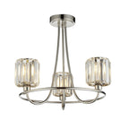 104107 Berenice 3 Light Semi Flush Bright Nickel Plate And Clear Glass