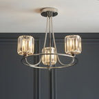 104107 Berenice 3 Light Semi Flush Bright Nickel Plate And Clear Glass