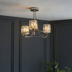 104107 Berenice 3 Light Semi Flush Bright Nickel Plate And Clear Glass