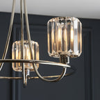 104107 Berenice 3 Light Semi Flush Bright Nickel Plate And Clear Glass