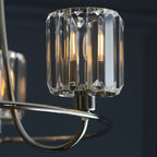 104107 Berenice 3 Light Semi Flush Bright Nickel Plate And Clear Glass