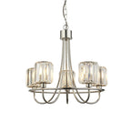 104108 Berenice 5 Light Pendant Bright Nickel Plate And Clear Glass